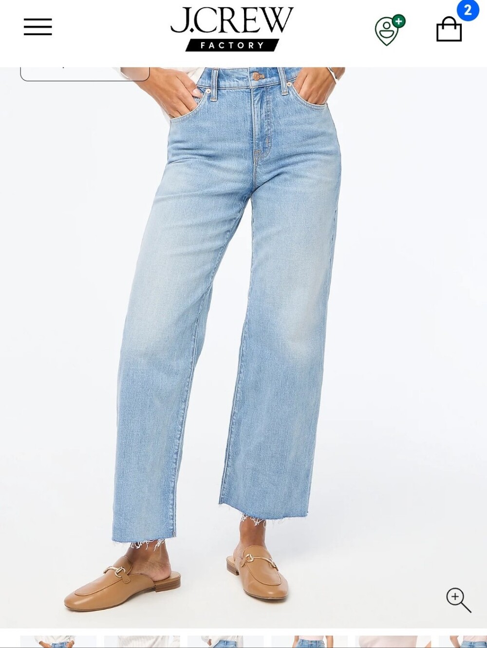 J. Crew Factory Wide-Leg Cropped Jean